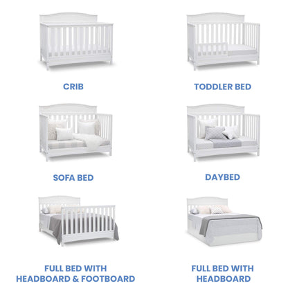 Delta Children Emery 4-in-1 Convertible Baby Crib - Greenguard Gold Certified, White