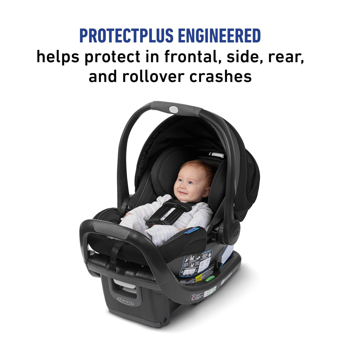 Graco SnugRide SnugFit Infant Car Seat with Simply Safe Adjust Harness System, Baby Car Seat with Anti Rebound Bar, Gotham