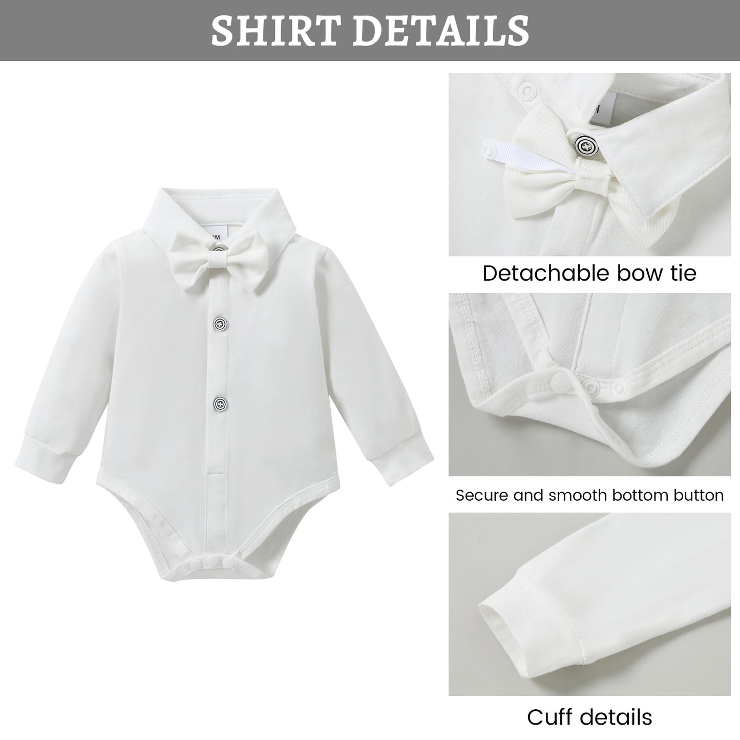 SANMIO Baby Boy Clothes Suits Infant Gentleman Outfit Collared Dress Shirt+Vest+Tie+Corsage+Pants 5Pcs Baby Suit Sets