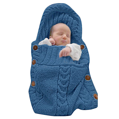 XMWEALTHY Newborn Baby Wrap Swaddle Blanket Knit Sleeping Bag Receiving Blankets Stroller Wrap for Baby(Dark Gray) (0-6 Month)