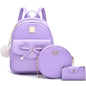 I IHAYNER Girls Bowknot 3-Pieces Fahsion Leather Backpack Backpack Purse for Women Rucksack for Ladies Shoulder Bag