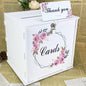 White Wedding Card Box with Lock, Gift Wedding Card Boxes for Reception Money Holder with Rose Sign for Wedding Decorations, Baby Showers, Birthdays, Bridal or Graduation Party Supplies