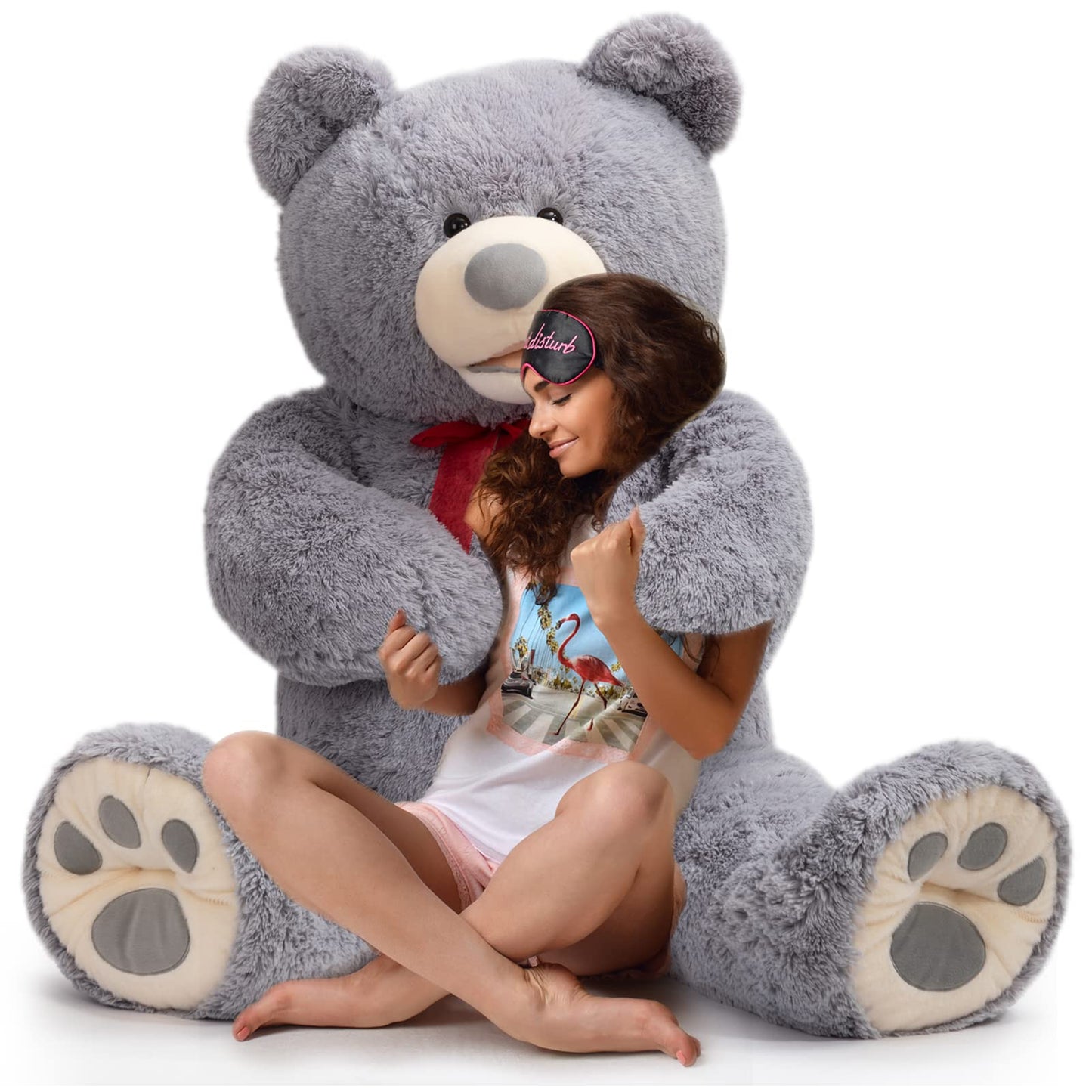 HollyHOME 6ft Teddy Bear Giant Teddy Bear Stuffed Animal with Embroidered Paws Holiday Valentine's Toy Gift for Girlfriend Kids 72 inches Brown