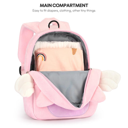mibasies Toddler Backpacks for Girls 2-4: Plush Backpack -3D Animal Cartoon Mini Travel Bag -10 inch Toddler Backpack Leash