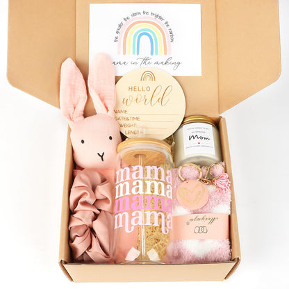 New Mom Gifts Box, Pregnancy Gifts for Expecting Mom, Gift Basket for Girls Boys, Postpartum Gifts for First Time Moms, Cool Gifts for New Mom After Birth, New Mom Care Package After Baby
