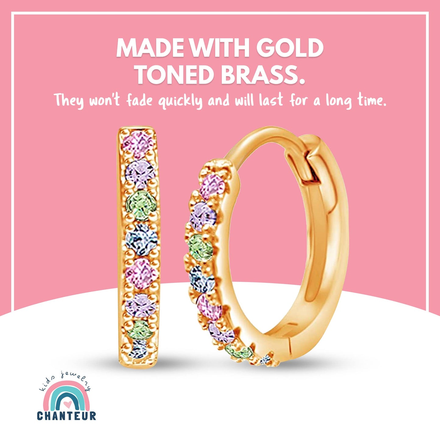 Chanteur Hypoallergenic Huggie Earrings for Girls & Women - Small Hoop Design, Perfect for Teens & Kids