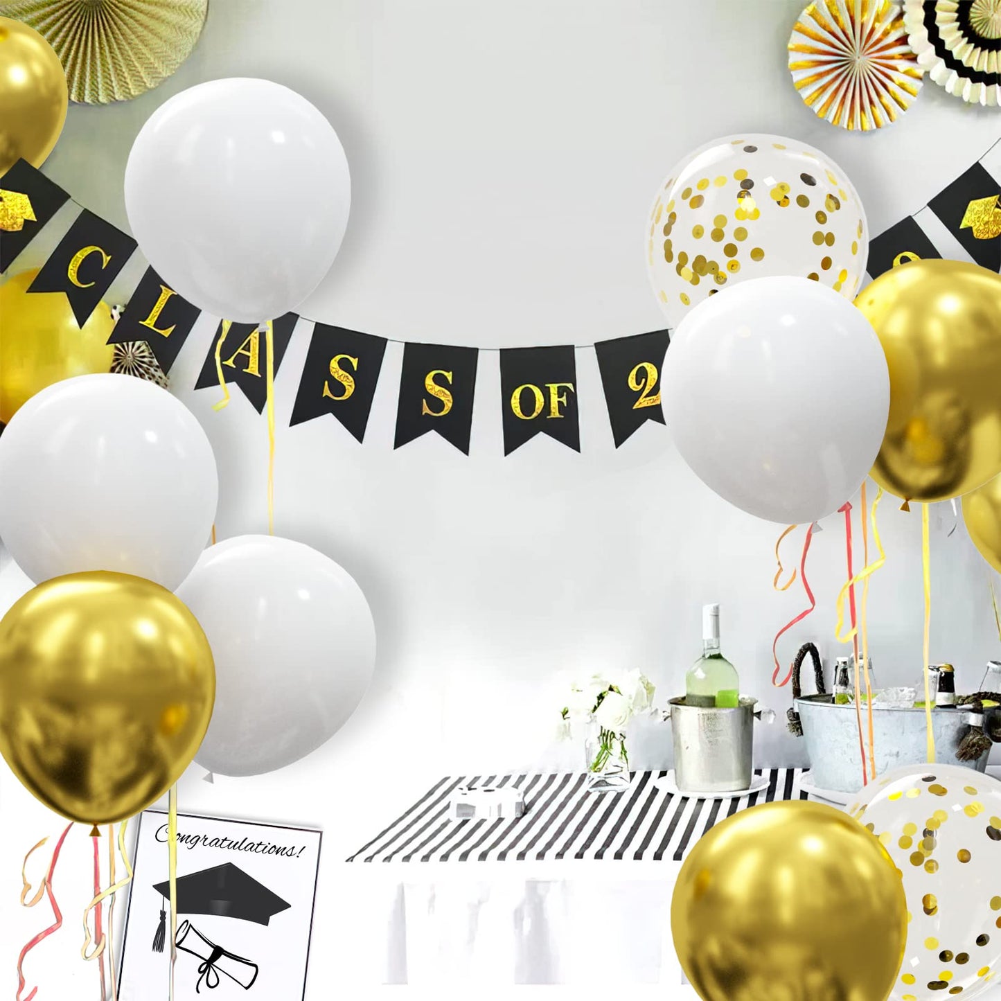 OuMuaMua 62Pcs Pink Gold Confetti Latex Balloons Kit, 12 Inch Pink White Gold Helium Balloons Party Supplies for Confession Proposal Wedding Girl Birthday Baby Shower Party Decoration
