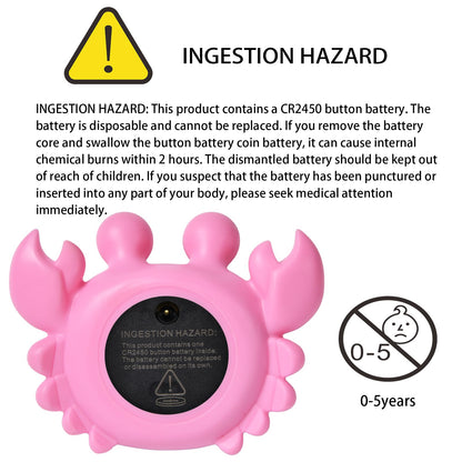 Baby Bath Thermometer with LED Display, Floating Crab Toy – 2-in-1 Water Safety Sensor for Infants, Color-Coded Alerts (Hot/Cold), Bath Tub Temperature Monitor, Cute Floating Bath Toy, Nursery