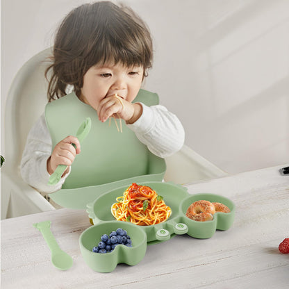 Silicone Baby Feeding Set with BPA-Free Suction Plates, Bowl, Silicone Bibs, Sippy Cup, 2 Set Forks and Spoons for Babies 8PCS Baby Led Weaning Supplies Self Feeding Utensils for Toddlers Kids (Pink)