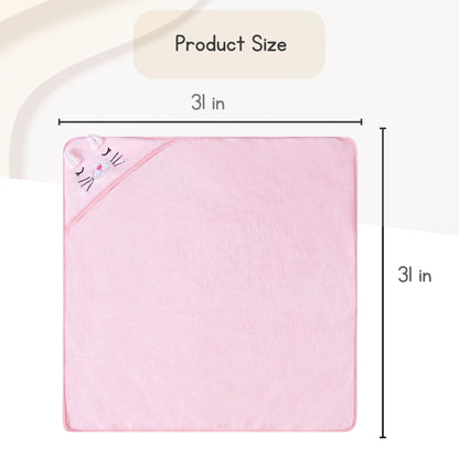 2 Pack Soft Baby Bath Towels with Cute Design. Absorbent Baby Towels for Newborn Gift Set of Hooded Towels for Baby Boys Girls and Neutral (Pink)