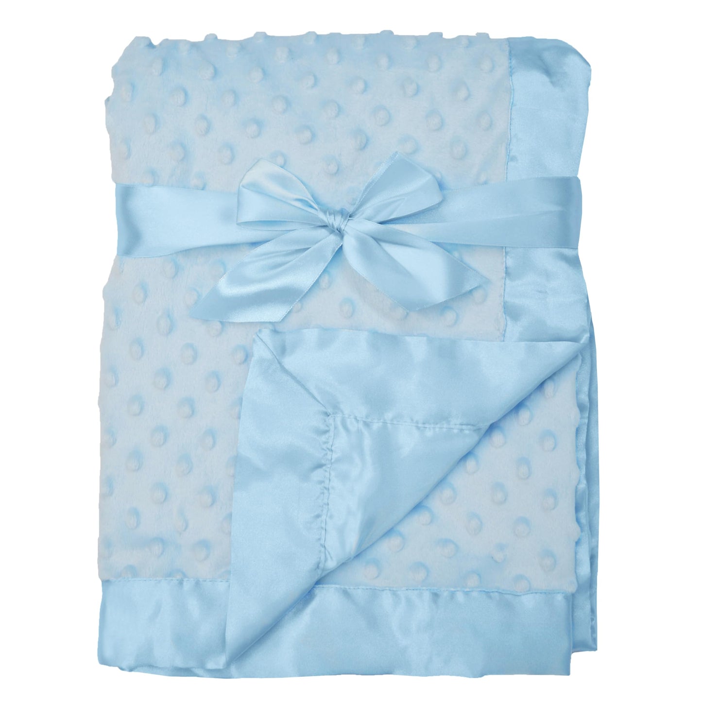 American Baby Company Heavenly Soft Chenille Security Blanket, 2-Layer Design with Minky Dot & Silky Satin, Pink, 14" x 14" for Boys and Girls