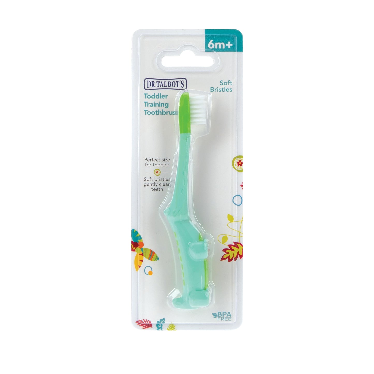 Dr. Talbot's Toddler Training Toothbrush and Natural Kids Toothpaste with Citroganix - 1.6 oz - Fluoride-Free Toothpaste and Toddler Toothbrush - 6+ Months - Alligator