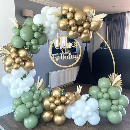 Baby in Bloom - Kit de arco de globos de 139 piezas, guirnalda de globos color verde salvia pastel y rosa para decoración de fiesta de cumpleaños de baby shower