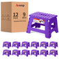 ACSTEP Folding Step Stool 9'' Tall Kids Step Stool Holds Up to 300 lb Plastic Foldable Step Stools for Kids Non-Slip Surface with Carry Handle Collapsible Stool for Home, Outdoor and Indoor(Black)