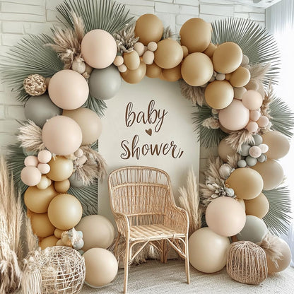 Dusty Blue Balloon Garland Double Stuffed Slate Pastel Blue White Sand Pearl Balloon Arch Kit for Baby Shower Birthday Bridal Shower Wedding Graduation Party Decorations