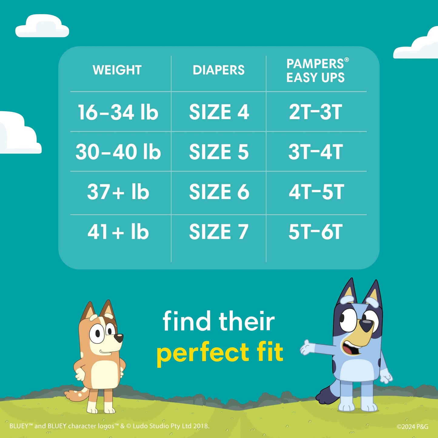 Pampers Training Pants - Easy Ups Boys & Girls Bluey - Size 4T-5T, 104 Count, Children's Potty Underwear (Packaging May Vary)