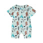 Gueuusu Country Baby Clothes Boy Girl Western Cow Print Short Sleeve Romper Bodysuit Ribbed One Piece Jumpsuit Summer Outfit