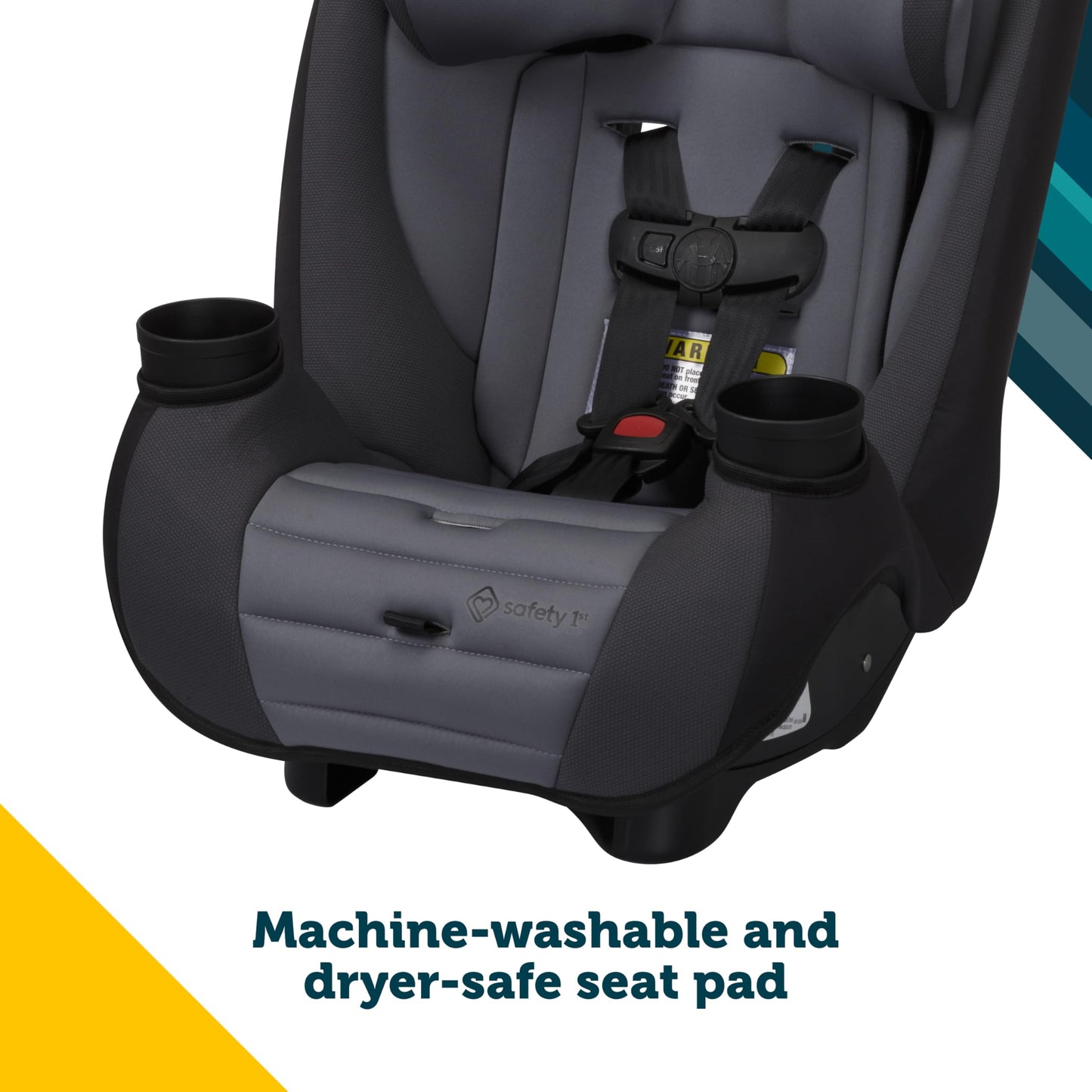 Safety 1st Ellaris 3-in-1 Convertible Car Seat, Slim Fit Design, Rear & Forward-Facing, 5-Position Headrest, 3-Across Fit, Travel-Friendly with Machine-Washable Seat Pad, Peacock Blue