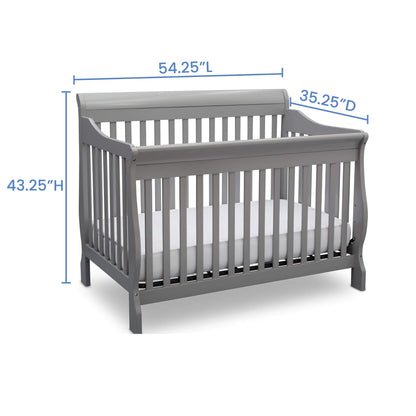 Delta Children Simmons Kids Carter 6-in-1 Convertible Crib - Greenguard Gold Certified, Black Ebony