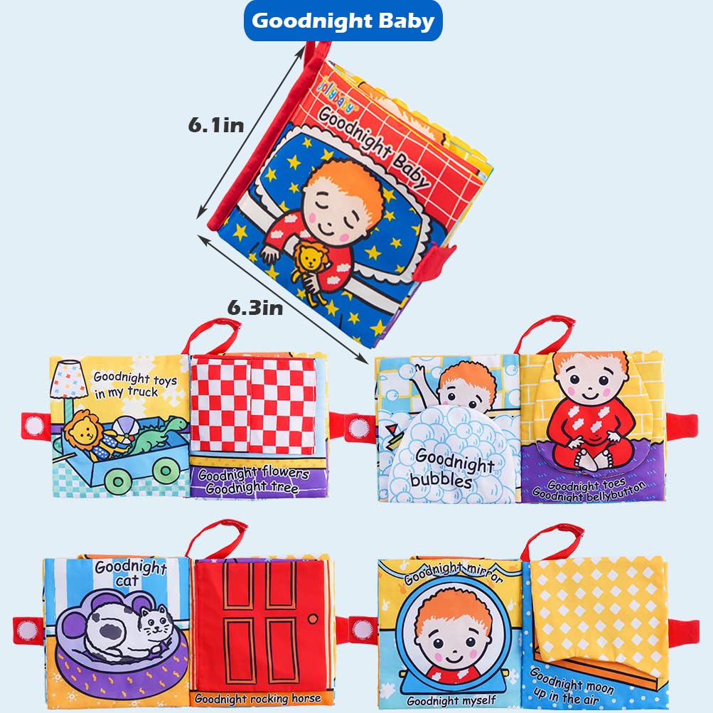 Baby Soft Cloth Books, Touch & Feel Crinkle Activity Interactive Book, Early Development Stroller Toys for Infants and Toddlers (Peek a Baby)