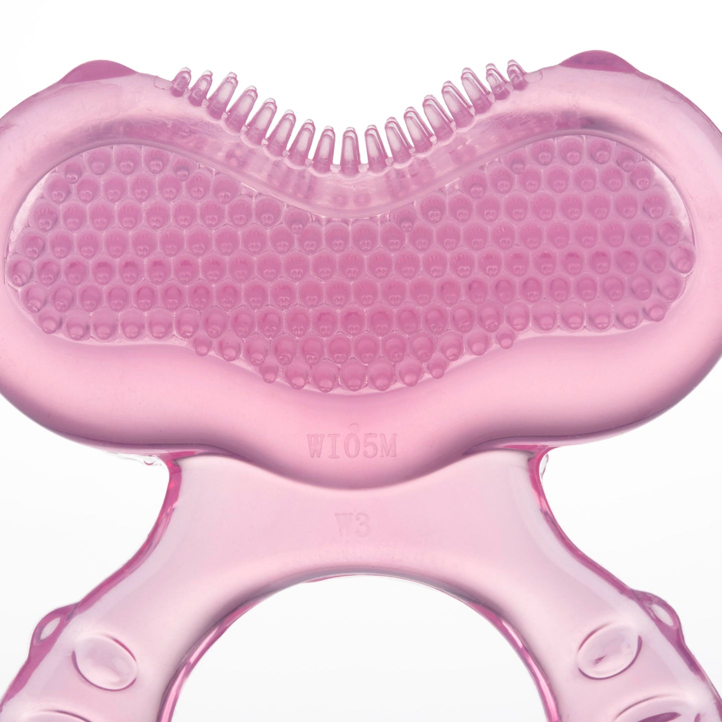 Nuby Silicone Teethe-eez Teether with Bristles, Includes Hygienic Case, Blue