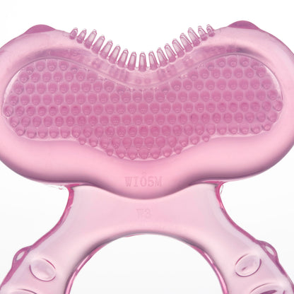 Nuby Silicone Teethe-eez Teether with Bristles, Includes Hygienic Case, Blue