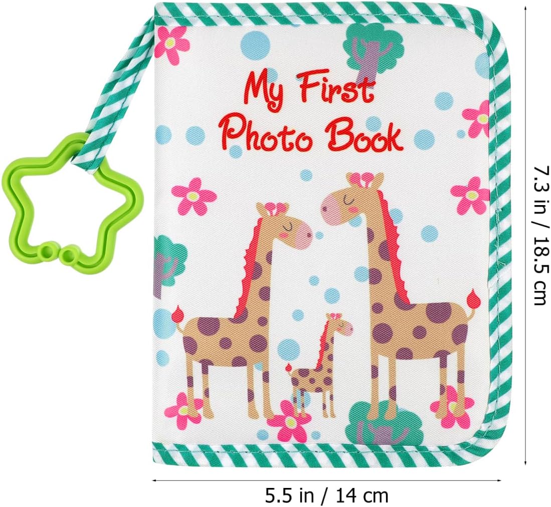 Baby Photo Album 5x7 Inch：Soft Cloth Baby Memory Book for First Year - Green 18 Photoes Album for Newborn Toddlers Kids Shower Memory Birthday Gifts - Perfect for Family Parties Milestone Moments