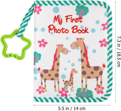 Baby Photo Album 5x7 Inch：Soft Cloth Baby Memory Book for First Year - Green 18 Photoes Album for Newborn Toddlers Kids Shower Memory Birthday Gifts - Perfect for Family Parties Milestone Moments