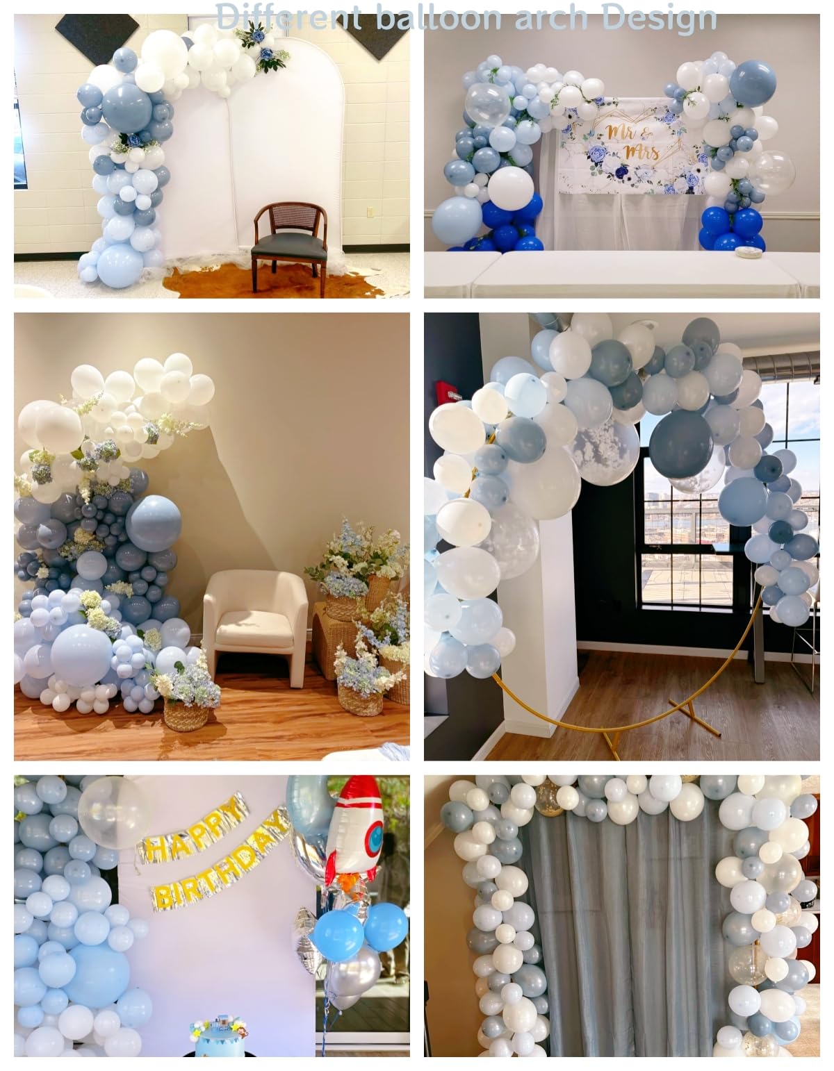 Dusty Blue Balloon Arch Kit,122 Pcs Dusty Blue and White Balloons,MacaronBlue White Balloon Arch Garland Kit for Boy Baby Shower Gender Reveal,Men Birthday,Graduation Decorations,Bridal Shower