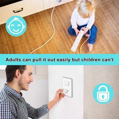 Mom's Choice Gold Awards Winner - Outlet Covers with Hidden Pull Handle Baby Proofing Plug Covers (45 Pack) 3-Prong Child Safety Socket Covers Electrical Outlet Protectors Kid Proof Outlet Cap