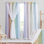 NICETOWN Nursery Curtains for Kids, Farmhouse Blackout Curtain Panels for Bedroom, Double Layer Star Hollow-Out Grommet Aesthetic Living Room Toddler Window Curtains, 2 Pcs, W52 x L84, Biscotti Beige