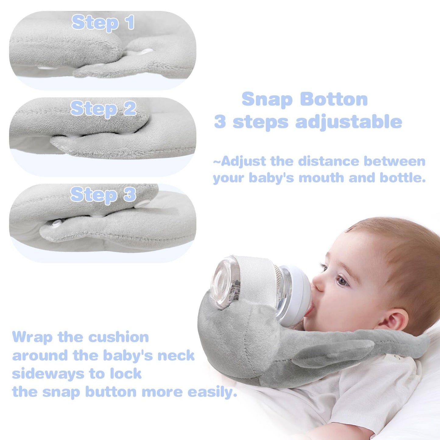 Baby Bottle Holder,Bottle Holder for Baby self Feeding,Baby Bottle Holder Hands Free Feeding,Newborn Bottle Holder,Twin Baby Feeding Pillow,Newborn Essentials (Minty Green）