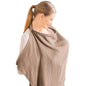 Konssy Muslin Nursing Cover for Baby Breastfeeding, Breathable 100% Cotton Breastfeeding Cover with Rigid Hoop for Mother Nursing Apron, Multi-use Carseat Canopy (Summer Wheat)