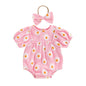 FIOMVA Summer Chicken Baby Clothes Newborn Baby Girl Farm Outfit Toddler Short Sleeve Bubble Romper Infant Bodysuit