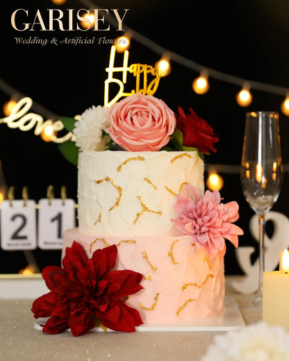 Artificial Flowers Combo for DIY Wedding Bouquets Combo Centerpieces Arrangements Party Bridal Baby Shower Home Decorations-Blush Pink