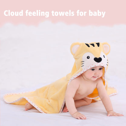 Baby Hooded Towel with Unique Animal Design Ultra Soft Thick Cotton Bath Towel for Newborn (Bunny)