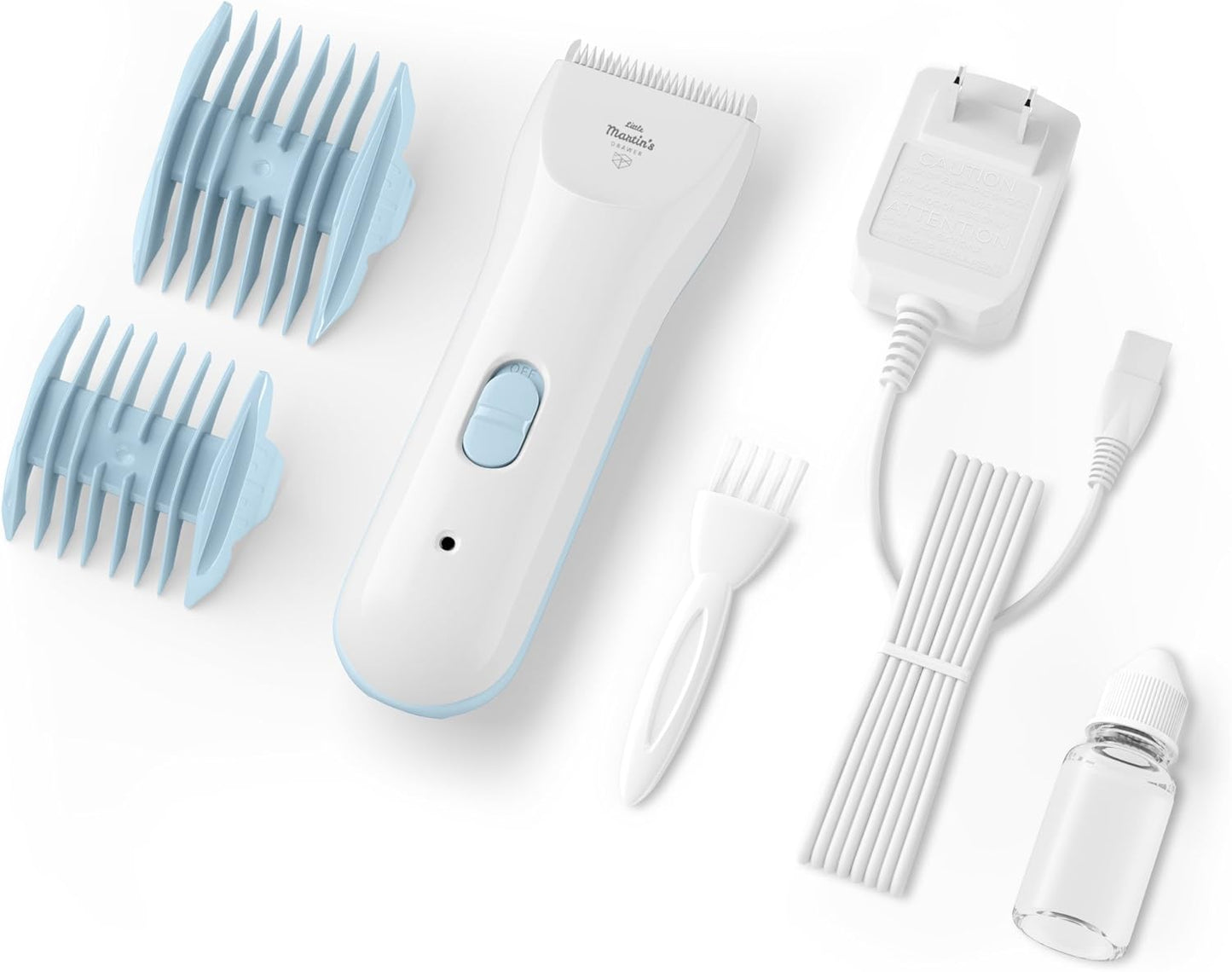 Little Martin's Baby Hair Clipper - Professional Quiet Baby Hair Trimmers - Rechargeable Waterproof Grooming Kit Safety for Toddlers & Kids (Blue)