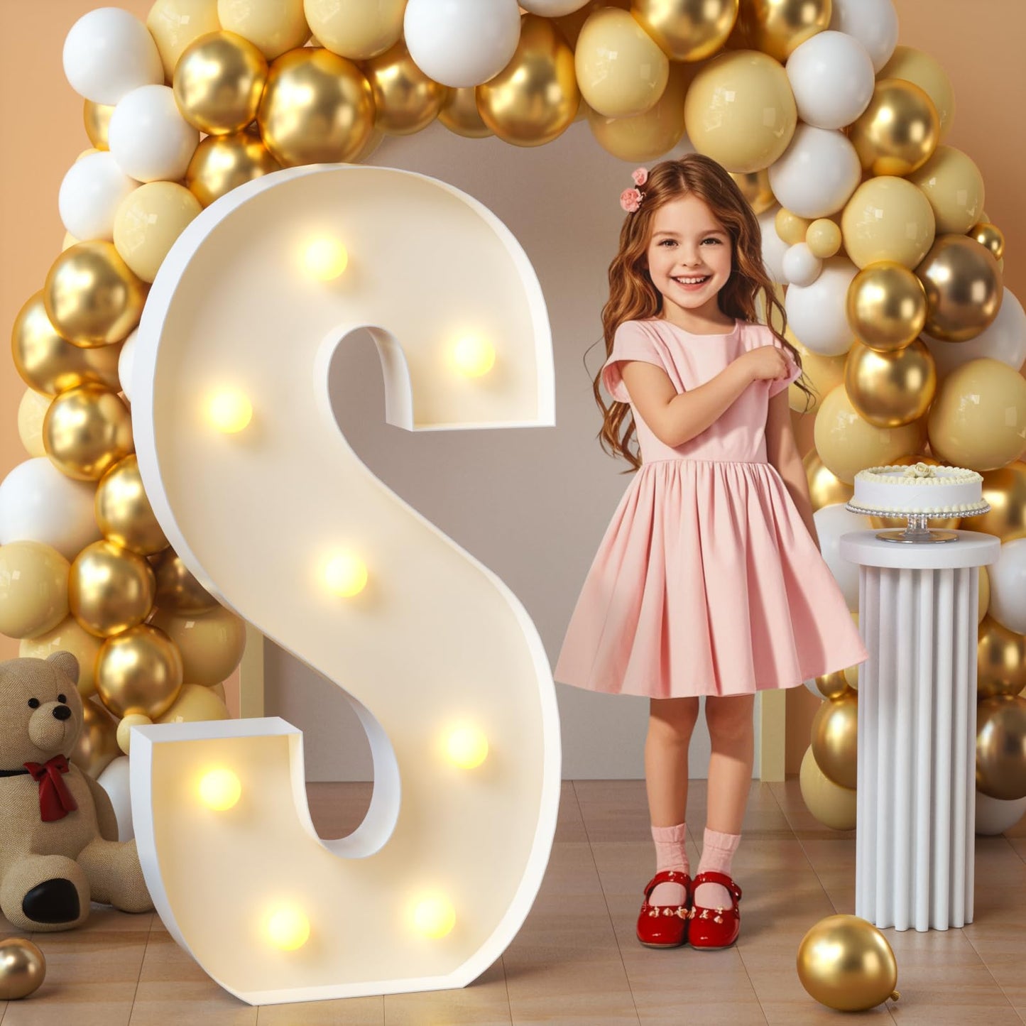 imprsv Marquee Light Up Letters, 3FT Mosaic Letters with Light for Baby Shower Graduation Party Decor, Large A for Engagement Wedding Party Decorations (Need to Assemble)
