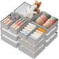 Criusia Drawer Organizer Clothes, 10 Pack Dresser Organizer for Baby Clothes, Underwear, Sock- Foldable Closet Organization and Storage Dividers Bins for Nursery, Bedroom (Beige)
