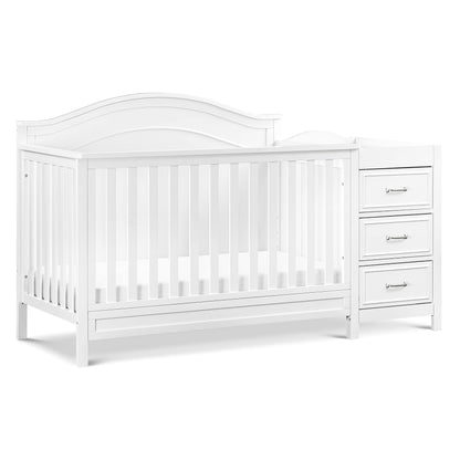 DaVinci Charlie 4-in-1 Convertible Mini Crib and Changer Combo in White, Greenguard Gold Certified