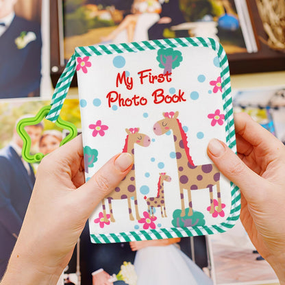 Baby Photo Album 5x7 Inch：Soft Cloth Baby Memory Book for First Year - Green 18 Photoes Album for Newborn Toddlers Kids Shower Memory Birthday Gifts - Perfect for Family Parties Milestone Moments