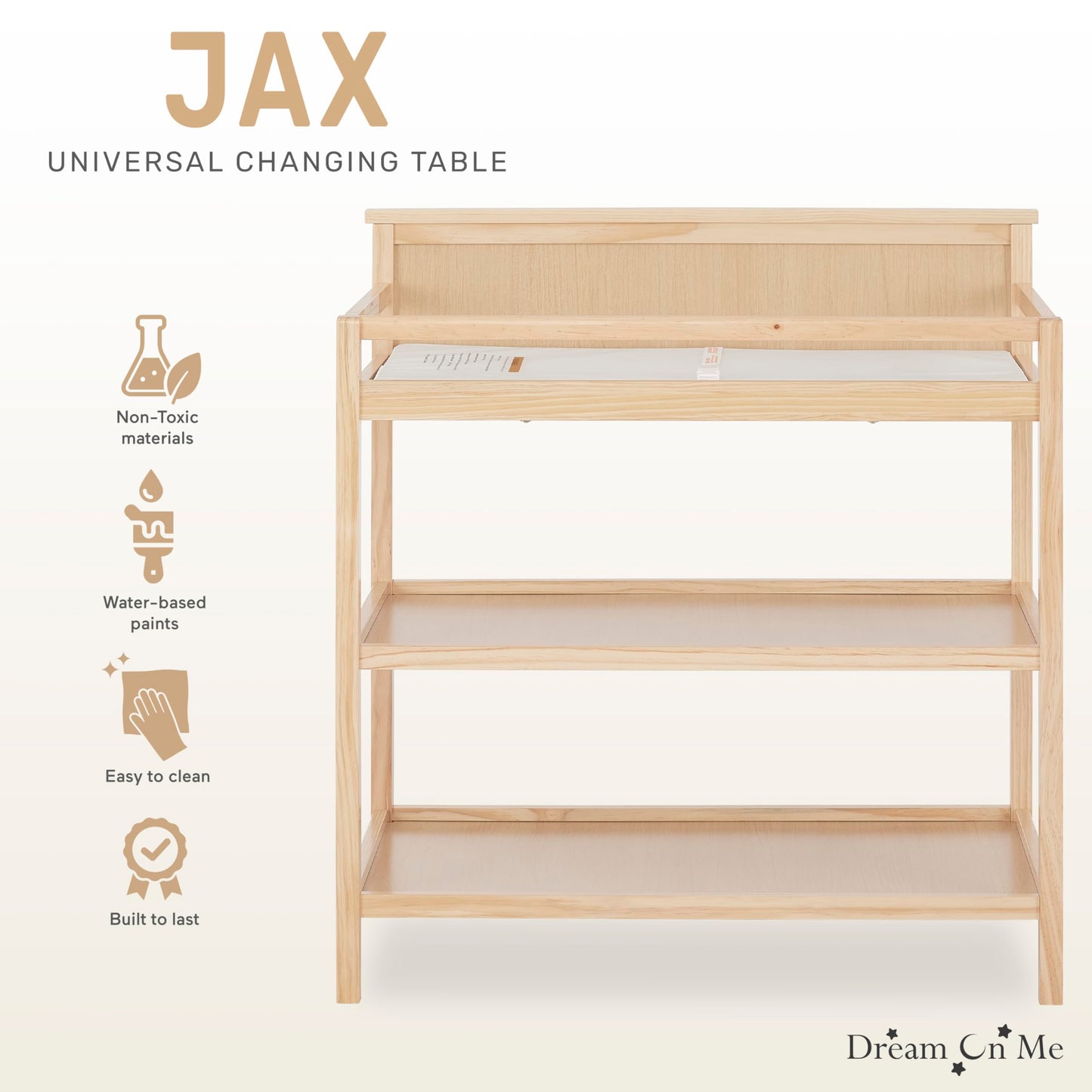 Dream On Me Jax Universal Changing Table, Blush Pink , 34x20x40 Inch (Pack of 1)