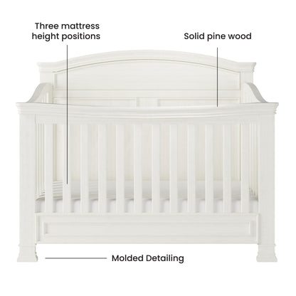 Child Craft Legacy Westgate 4-in-1 Convertible Crib, Baby Crib Converts to Day Bed, Toddler Bed and Full Size Bed, 3 Adjustable Mattress Positions, Baby Safe Finish, Fully Assembled (Vintage Linen)