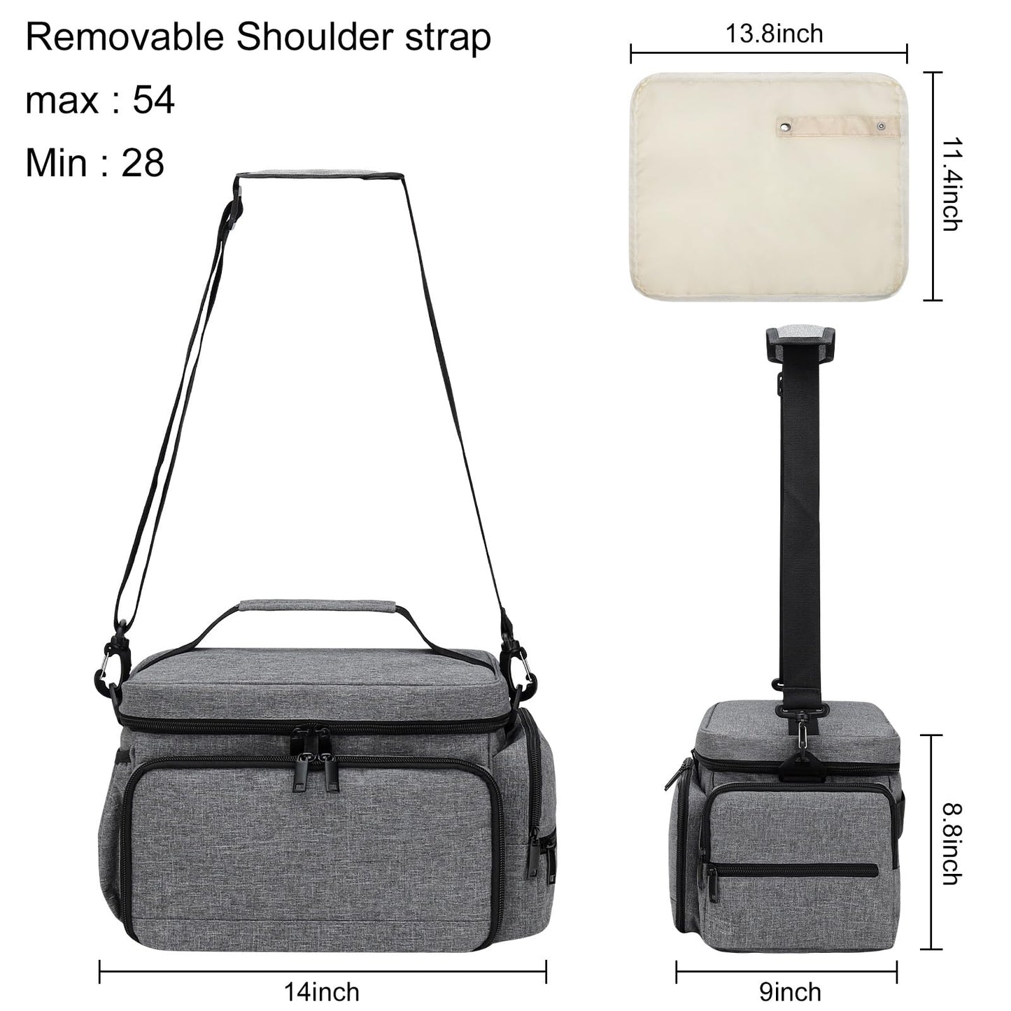 Breast Pump Bag Fit for Spectra S1 and S2, Pumping Bag with Waterproof Mat for Pump Accessories, Portable Pump Carrying Case for Work, Travel and Family Use, Black