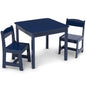 Delta Children MySize Kids Wood Table and Chair Set (2 Chairs Included) - Ideal for Arts & Crafts, Snack Time, & More - Greenguard Gold Certified, Bianca White, 3 Piece Set