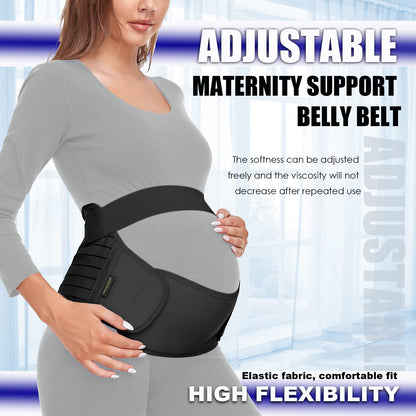 ChongErfei Maternity Belt, Pregnancy 3 in 1 Support Belt for Back/Pelvic/Hip Pain, Maternity Band Belly Support for Pregnancy Belly Support Band (L: Fit Ab 39.5"-51.3", Beige)