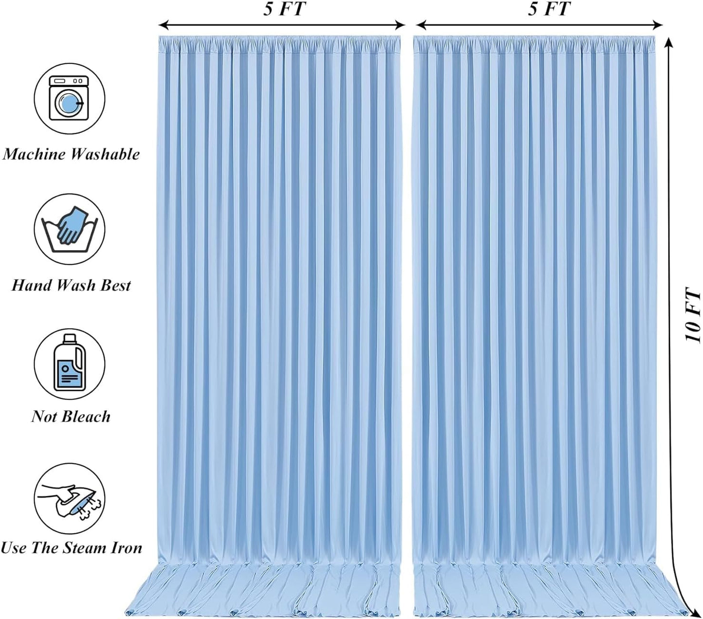 10x10ft Pink Backdrop Curtain with Lights String for Parties Wedding Wrinkle Free Soft Curtains Photo Backdrop Drapes for Girls Birthday Baby Shower Background Decorations 5x10ft, 2 Panels