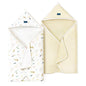 GRSSDER Baby Hooded Towel 2 Pack for Newborn, Super Soft Bath Towels with Original Design, Ultra Absorbent Knit Terry, Large Toddler Towels with Hood for Girls, Shower Gifts for Infant, 34"x 34"