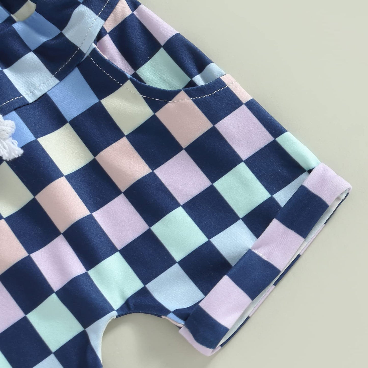 Toddler Baby Boy Summer Clothes Set Short Sleeve Checkered Tops & Shorts Novelty Color Block Outfits