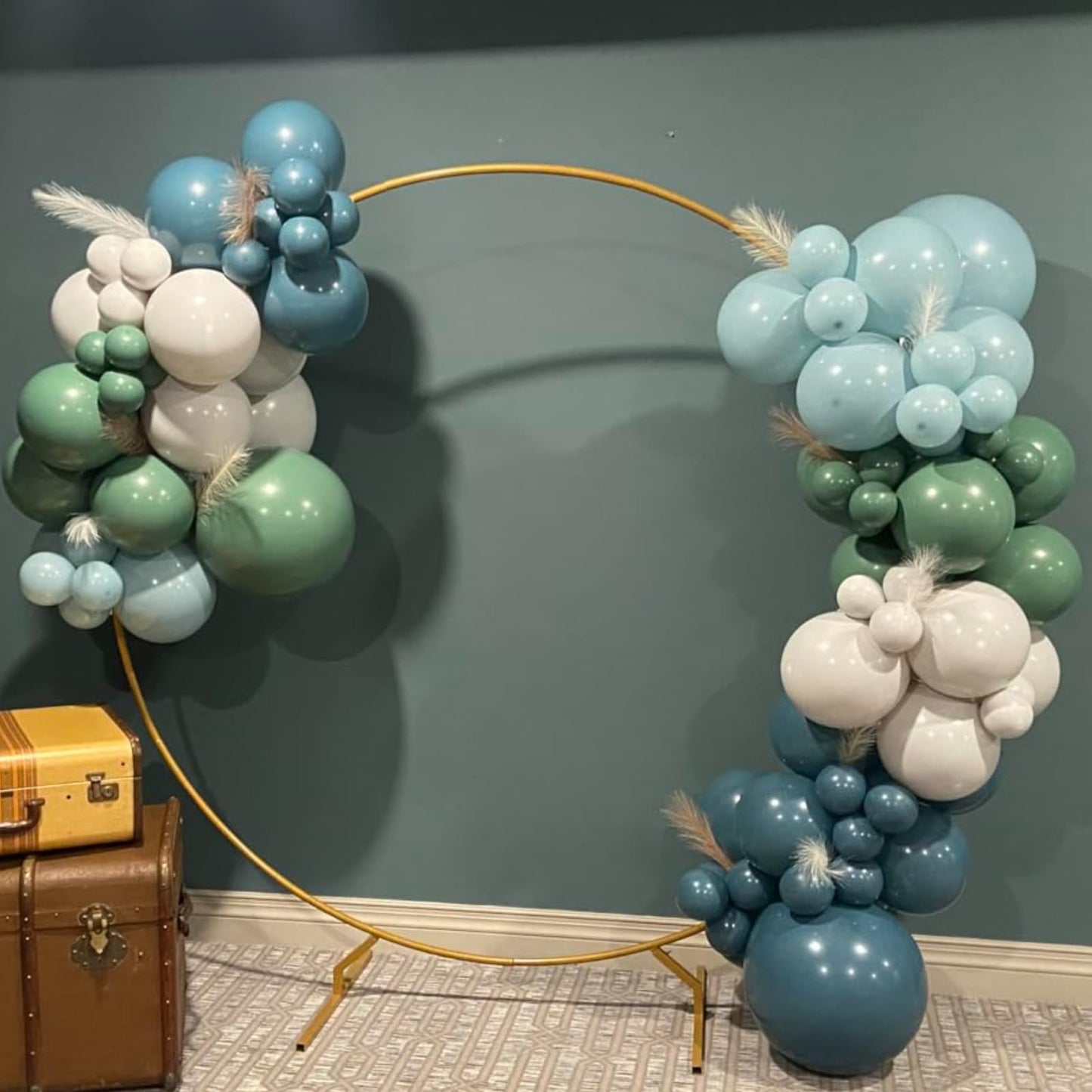 Sage Green Balloons Arch Double Stuffed, Olive Dusty Green Brown Beige Neutral Balloon Garland Kit, White Sand Apricot Tan Latex Balloon for Baby Shower Birthday Jungle Safari Party Decoration